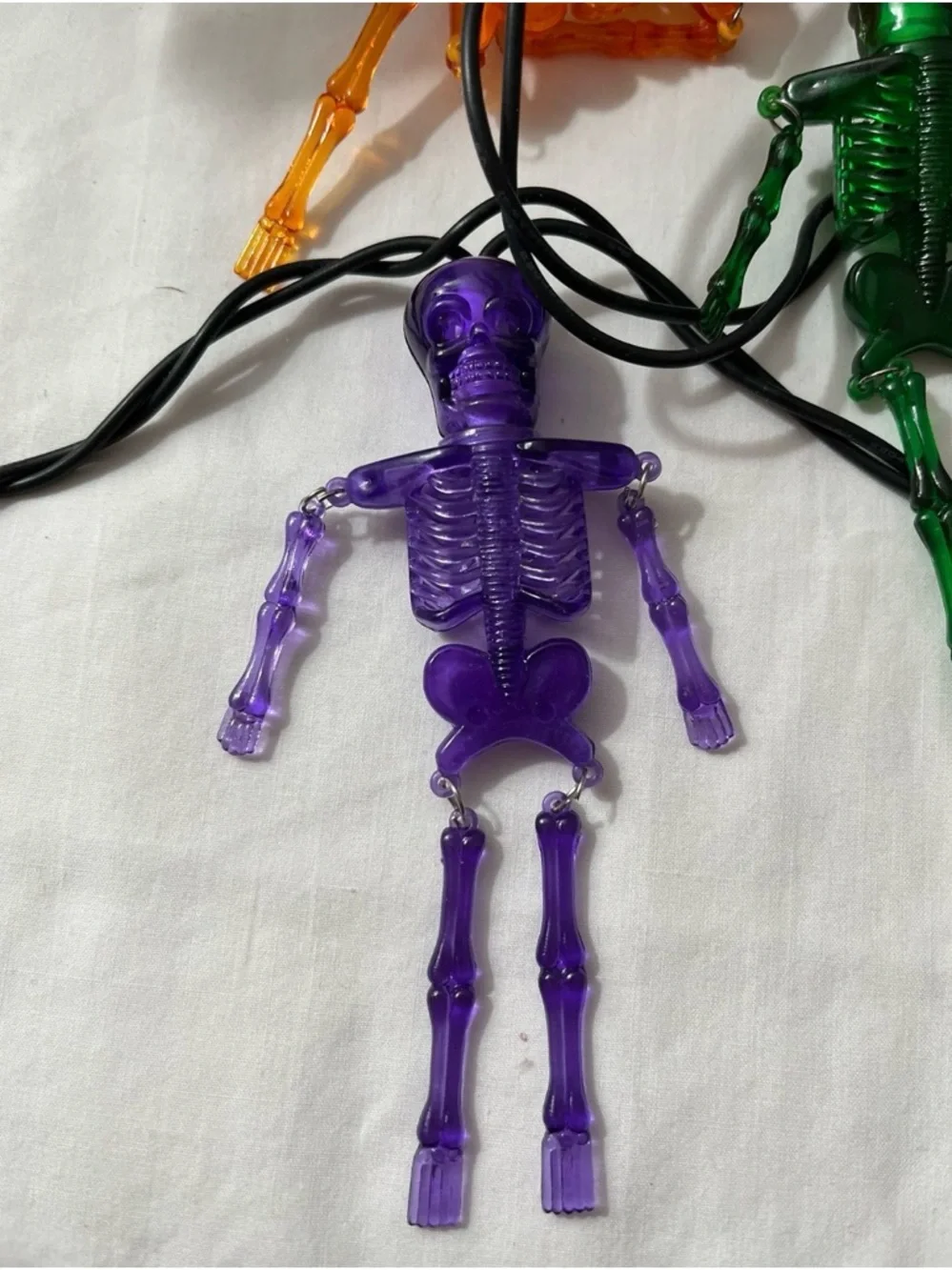 Halloween Skeleton String Lights - Orange, Green, Purple